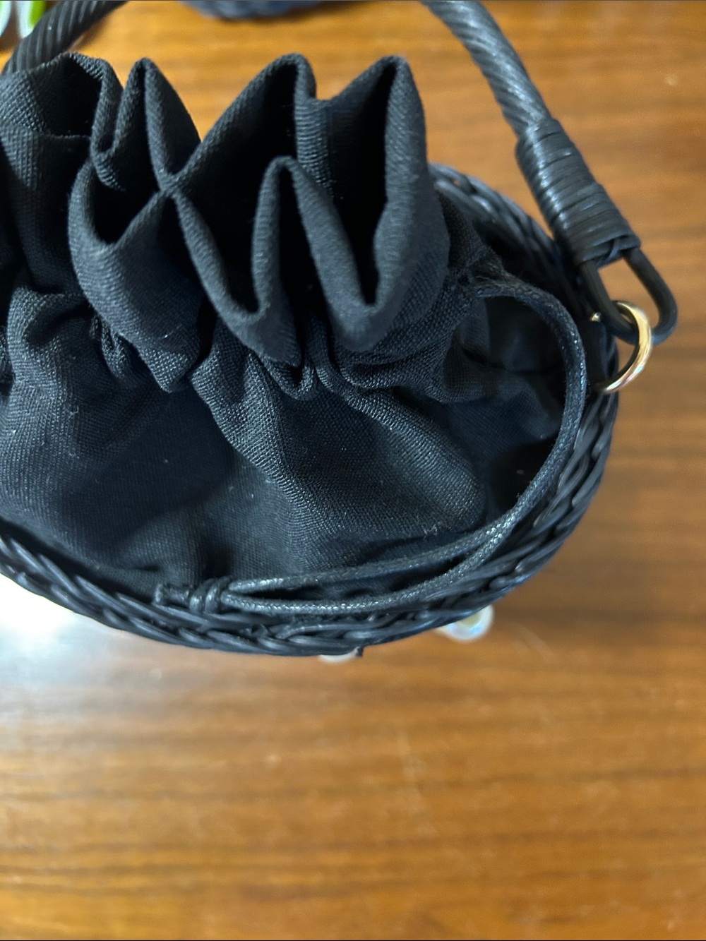 Kate spade x Target Woven Pearl-Embellished Bucket Bag - Black - Picture 7 of 11
